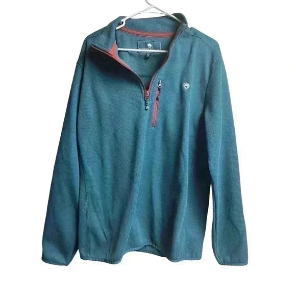 The Southern Shirt Co. Keeler 1/4 Zip Pullover in Indian Teal Size Medium - Picture 1 of 10